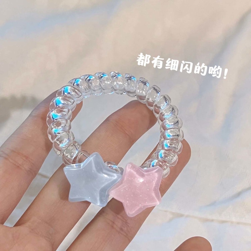 สร้อยข้อมือ ยางรัดผม รูปดาวห้าแฉก ขนาดเล็ก สําหรับแฟนสาว