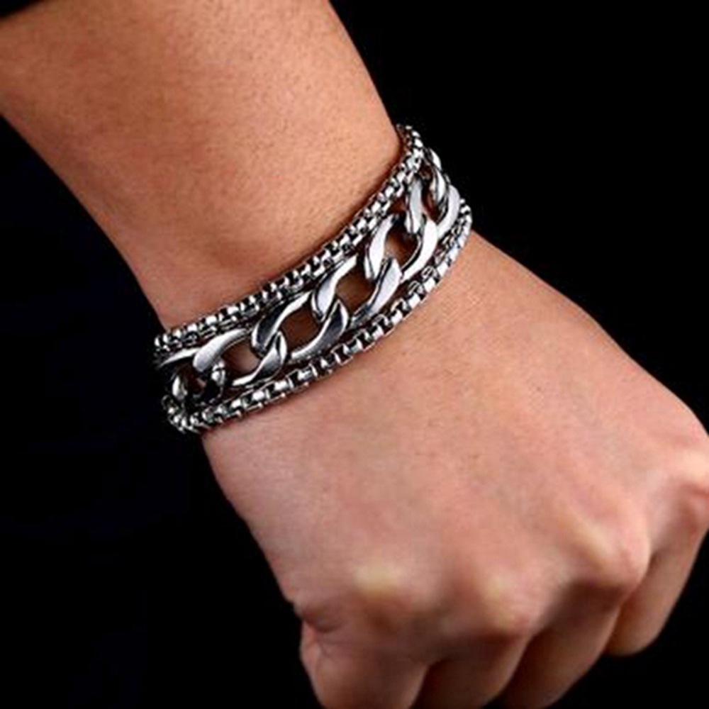 สร้อยข้อมือ เครื่องประดับแฟชั่น สไตล์พังก์ สําหรับผู้ชาย