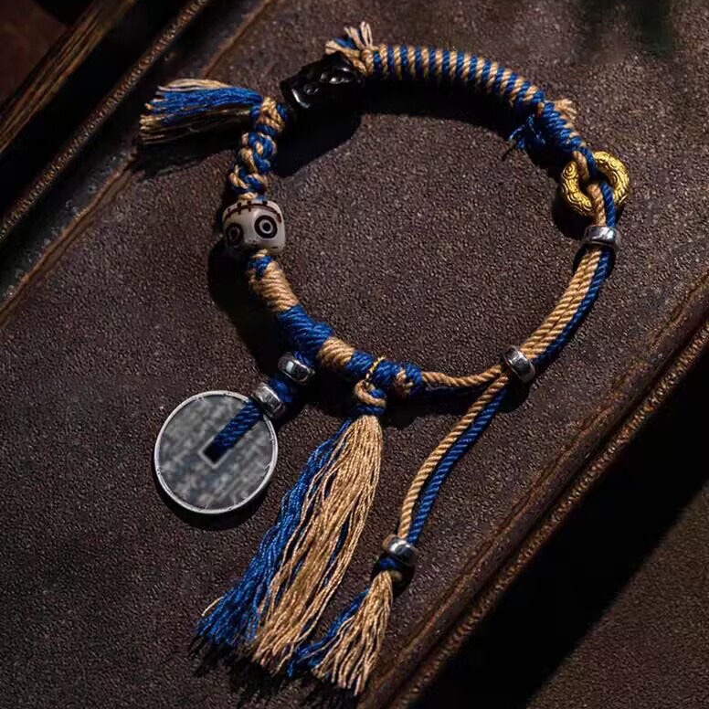 สร้อยข้อมือ เชือกถัก แฮนด์เมด ปรับได้ ปลอดภัย สําหรับผู้ชาย และผู้หญิง