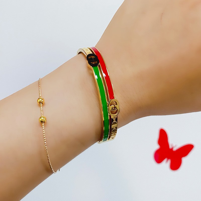สร้อยข้อมือเหล็กไทเทเนียม ลายดอกไม้ คุณภาพสูง แฟชั่นสไตล์ยุโรป และอเมริกา