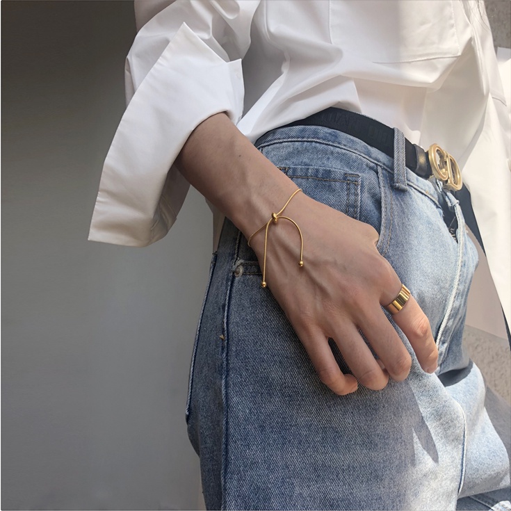 สร้อยข้อมือโซ่ ปรับได้ แฟชั่นสไตล์เรโทร