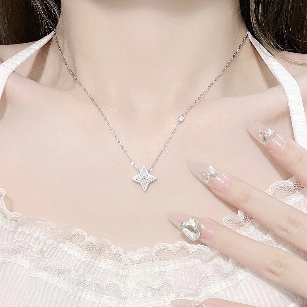 สร้อยคอ เงินแท้ 92.5% ส่งฟรี EMS ♡ รุ่น Sparkly ♡ - ( #I26 )