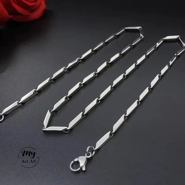 สร้อยคอสแตนเลสแท้ 3mm สีเงิน สีทอง สร้อยคอโซ่ No.12