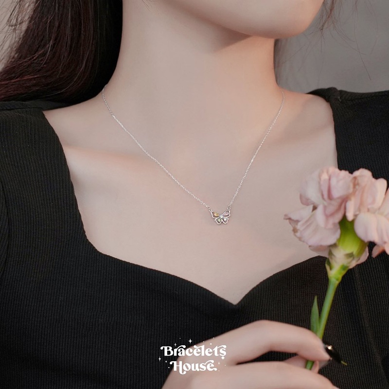 สร้อยคอเงินแท้ 92.5% Mini Flutterfly ✨  [E9-1]