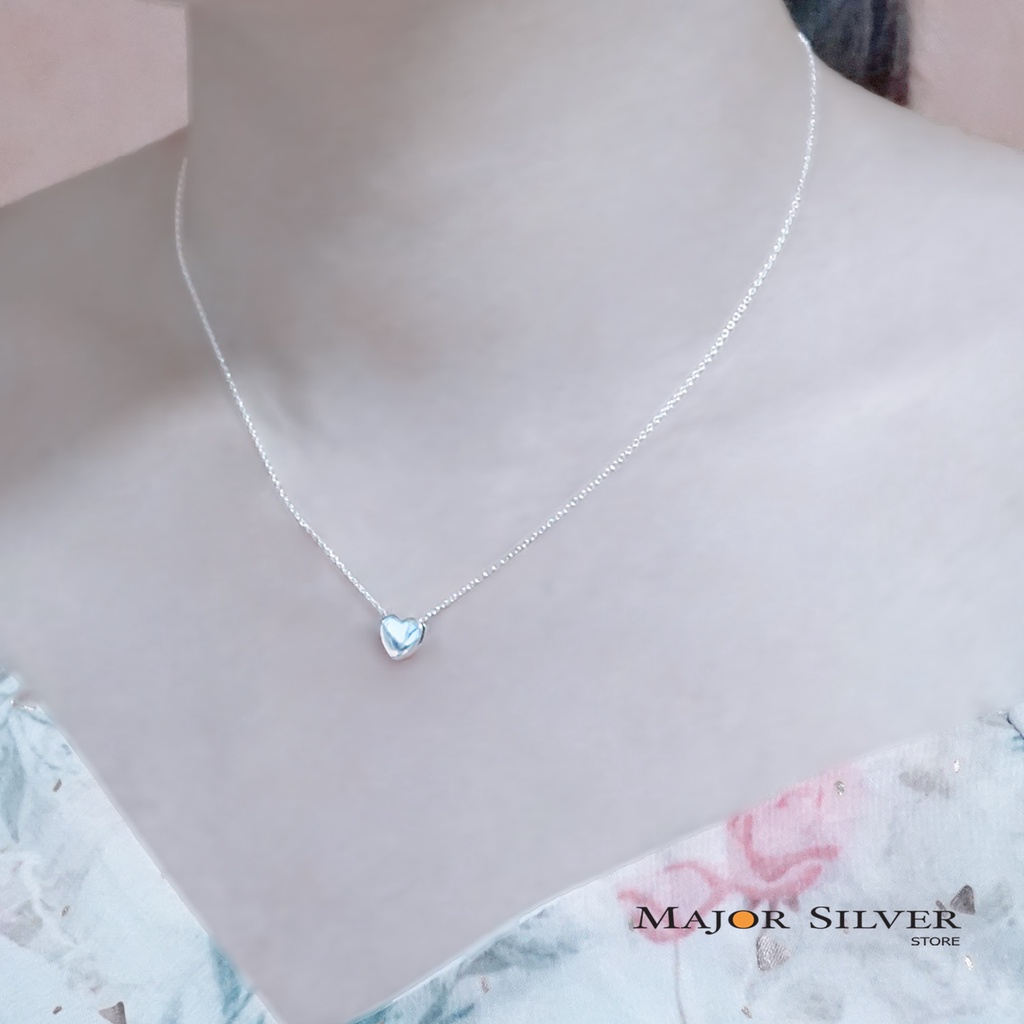 สร้อยคอเงินแท้92.5% จี้หัวใจ น่ารักมาก เหมาะกับสาวๆ เกาหลีสุดๆ ใส่ได้ในทุกโอกาส Major Silver