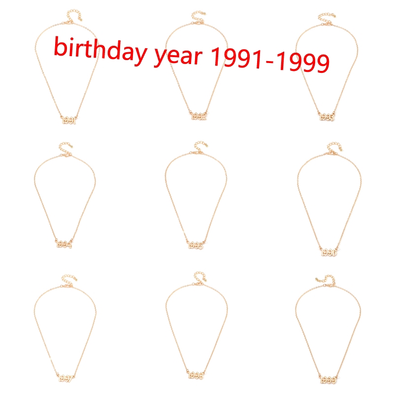 สร้อยคอแฟชั่น แต่งจี้ตัวอักษรภาษาอังกฤษ 12 นักษัตร 1991-1999
