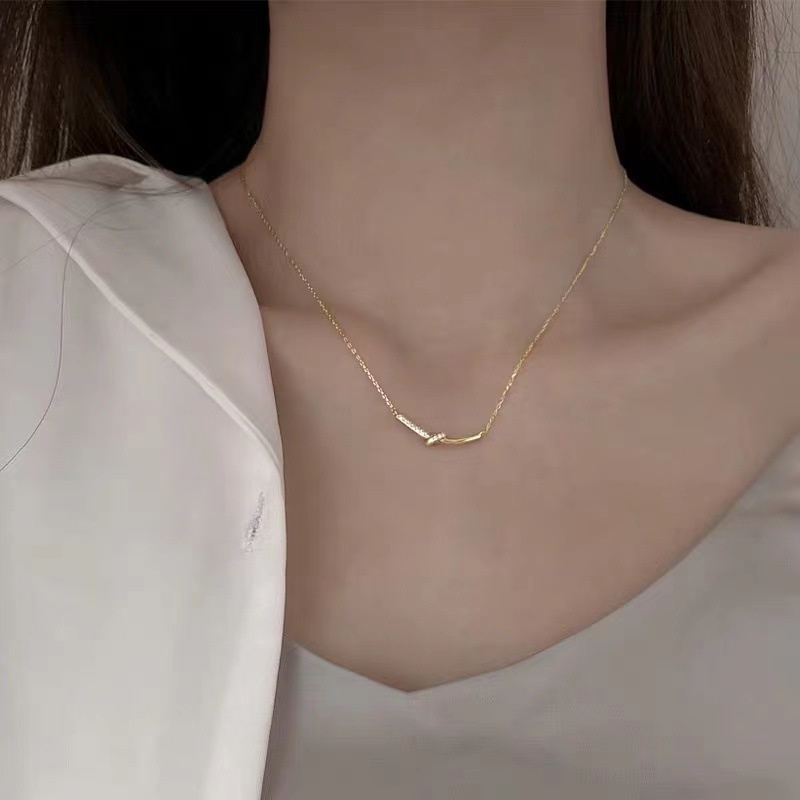 สร้อยคอโชคเกอร์ เงิน S925 จี้ไทเทเนียม ประดับเพชร เพทาย สีทอง เครื่องประดับ สําหรับผู้หญิง