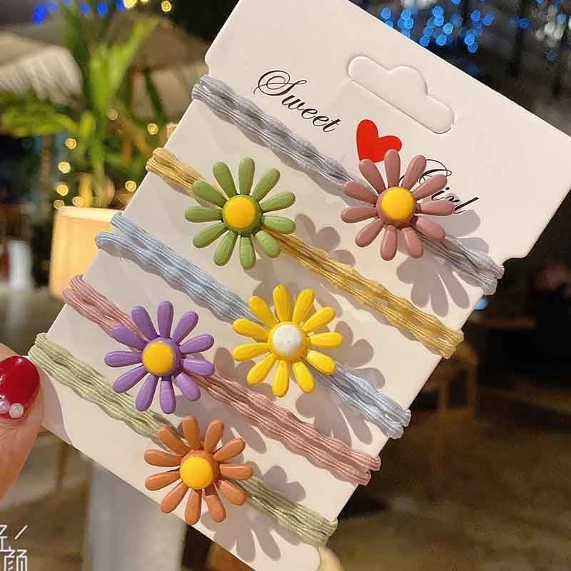 หนังยางรัดผม ดอกไม้/ไข่ดาว ความยืดหยุ่นสูง ยางรัดผม (ส่งแบบสุ่มสี/สุ่มลาย)