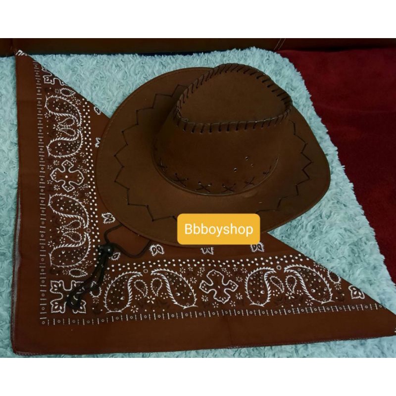 หมวกคาวบอย cowboy แถมผ้าพันคอพร้อมส่งทั่วประเทศ