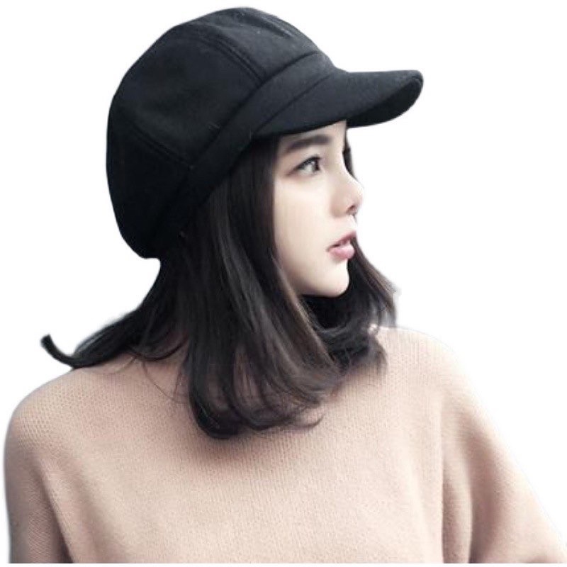 หมวกทรงฟักทองสีดำใส่สบายพร้อมส่ง