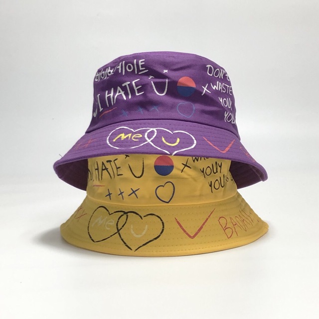 หมวกบักเก็ต ลายกราฟฟิตี สไตล์เกาหลี Graffiti