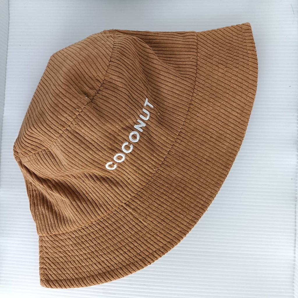 หมวกบักเก็ตลูกฟูก มีโลโก้ COCONUT รุ่นใหม่ล่าสุด  แฟชั่นเกาหลี
