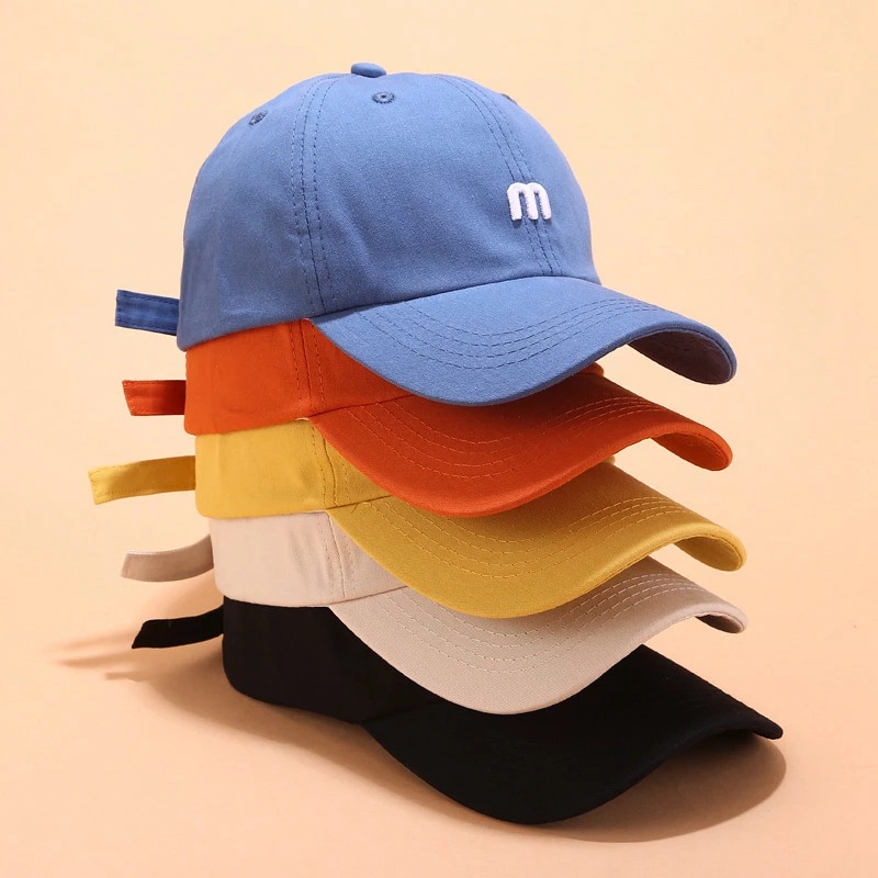 หมวกเบสบอลปักลายตัวอักษร M สไตล์วินเทจแฟชั่น Unisex