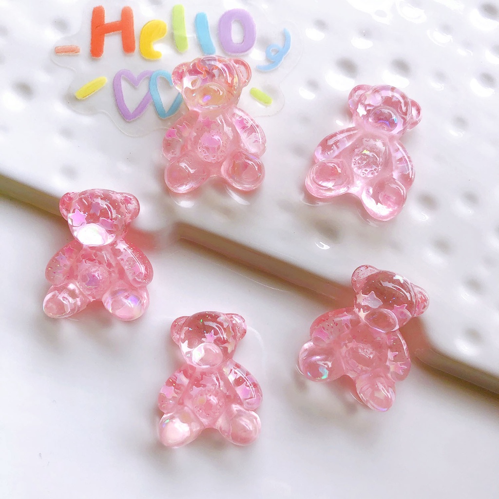 อุปกรณ์เสริม จี้รูปหมี ขนาดใหญ่ สีโปร่งใส สําหรับตกแต่งรองเท้า croc jibitz Diy
