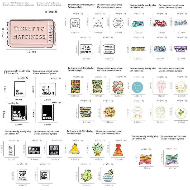 เข็มกลัด รูปข้อความ 50 แบบ เครื่องประดับ สําหรับเพื่อน เสื้อผ้า