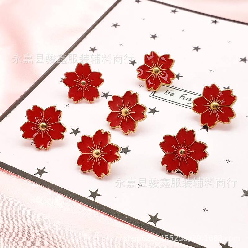 เข็มกลัด รูปดอกไม้ ขนาดเล็ก สีสันสดใส สไตล์ญี่ปุ่น สําหรับตกแต่งเสื้อผ้า