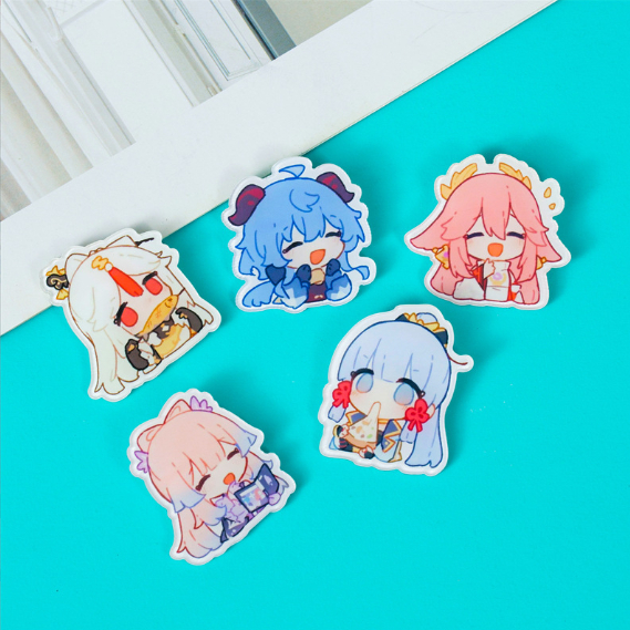 เข็มกลัดอะคริลิค ลายการ์ตูนเกมแอนิเมชั่นน่ารัก สองมิติ สําหรับตกแต่ง