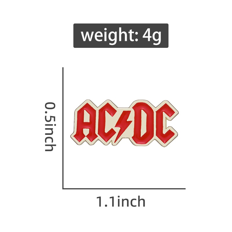 เข็มกลัดโลหะ รูปวงร็อค ACDC เหมาะกับของขวัญ สําหรับตกแต่งเสื้อผ้า กระเป๋าเป้สะพายหลัง