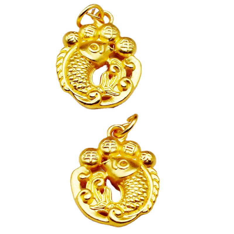 เครื่องประดับ จี้ปลาคาร์พ เนื้อแมตต์ สีทอง สําหรับทุกปี