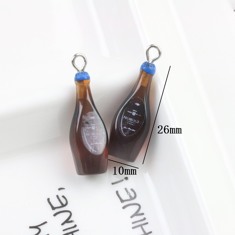เครื่องประดับ ต่างหูเรซิ่น รูปขวดไวน์จําลอง ขนาดเล็ก สามมิติ แฮนด์เมด diy