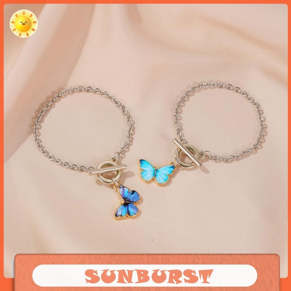 เครื่องประดับ สร้อยข้อมือ กําไลข้อมือ จี้ผีเสื้อ เรียบง่าย สําหรับผู้หญิง