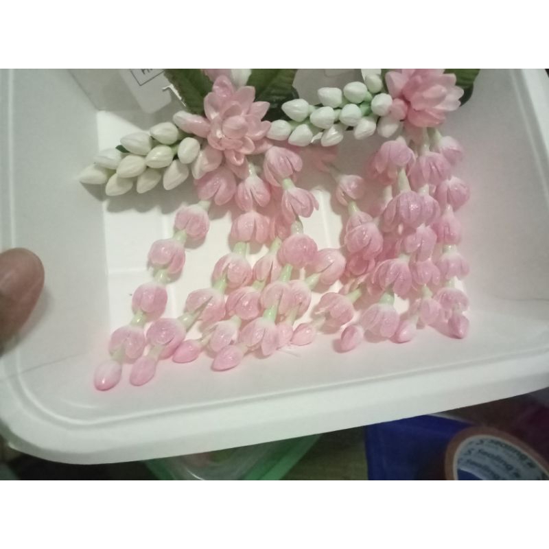 เครื่องประดับผมมะลิทิชชู่สีชมพู1ชิ้น