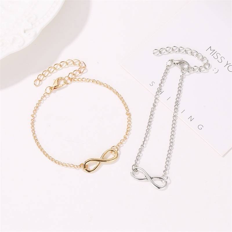 เครื่องประดับแฟชั่น สร้อยข้อมือ Infinity กำไลข้อมือเลขแปด 8 เลขมงคล สไตล์เกาหลี B13