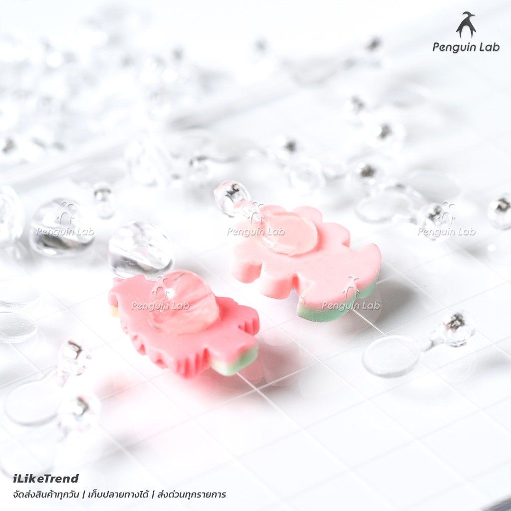 แป้นพลาสติกใส สำหรับติดกาว กับตัวการ์ตูน Polymer Clay ตัวรีด จี้พลาสติก ห่วงยางมัดผมl ชุด 10 ชิ้น l AL