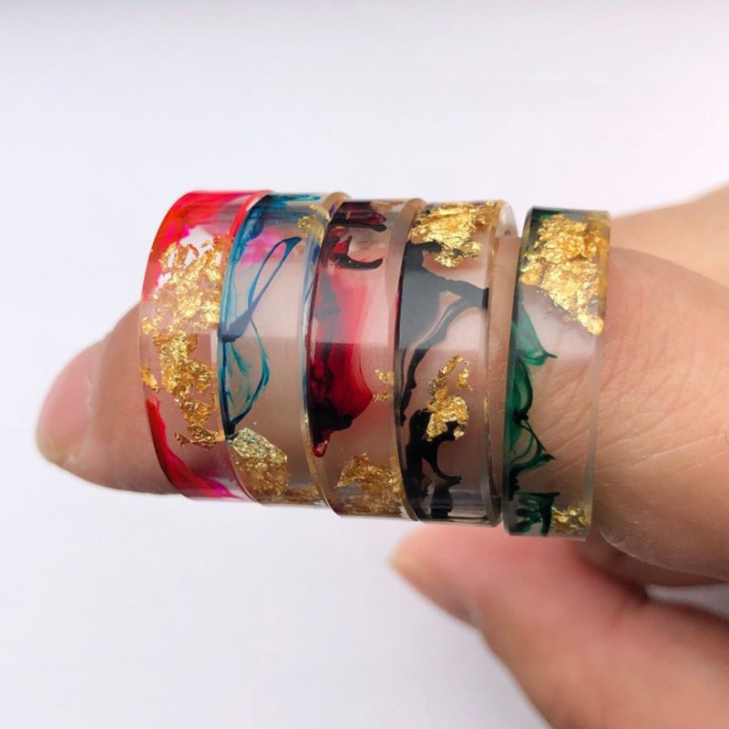 แม่พิมพ์ซิลิโคนเรซิ่นรูปแหวน 17 ช่องสําหรับทําเครื่องประดับ Diy