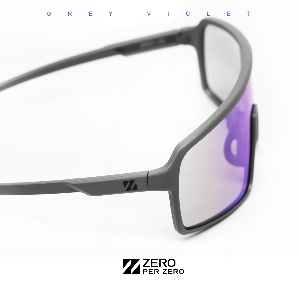 แว่นจักรยาน ZERO PER ZERO รุ่น SS1 เลนส์Photochromicปรับแสง สี Grey Violet - เลนส์สีม่วง