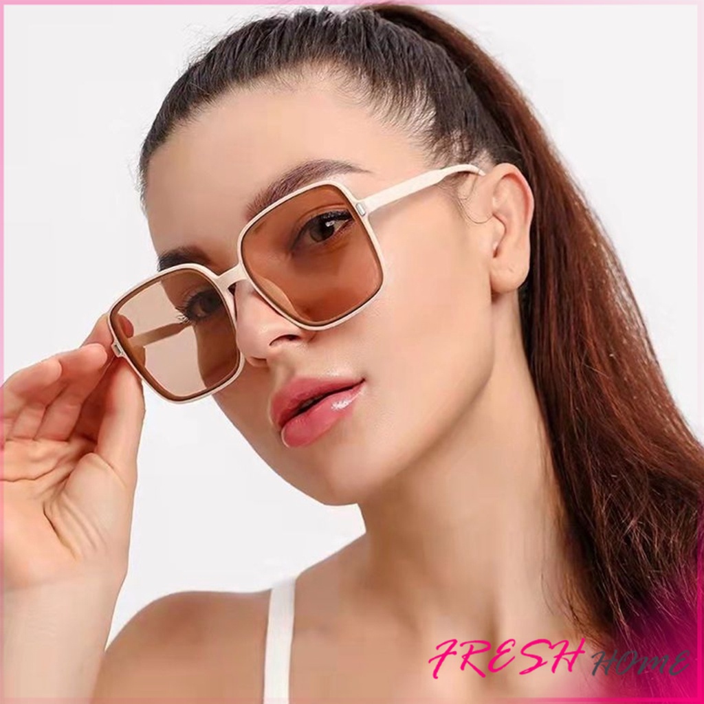 แว่นตากันแดด เลนส์ทรงสี่เหลี่ยม กรอบเล็ก สำหรับสตรี Sunglasses