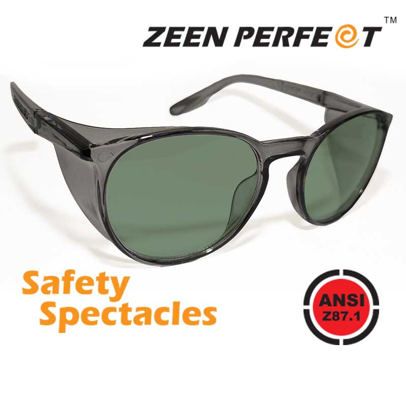 แว่นตาเซฟตี้ป้องกันด้านบน-ข้าง ถอดเปลี่ยนเลนส์สายตาได้ มาตรฐาน ANSI Z87.1 Safety-Side Guard ZEEN PERFECT รุ่น DAY SAFE