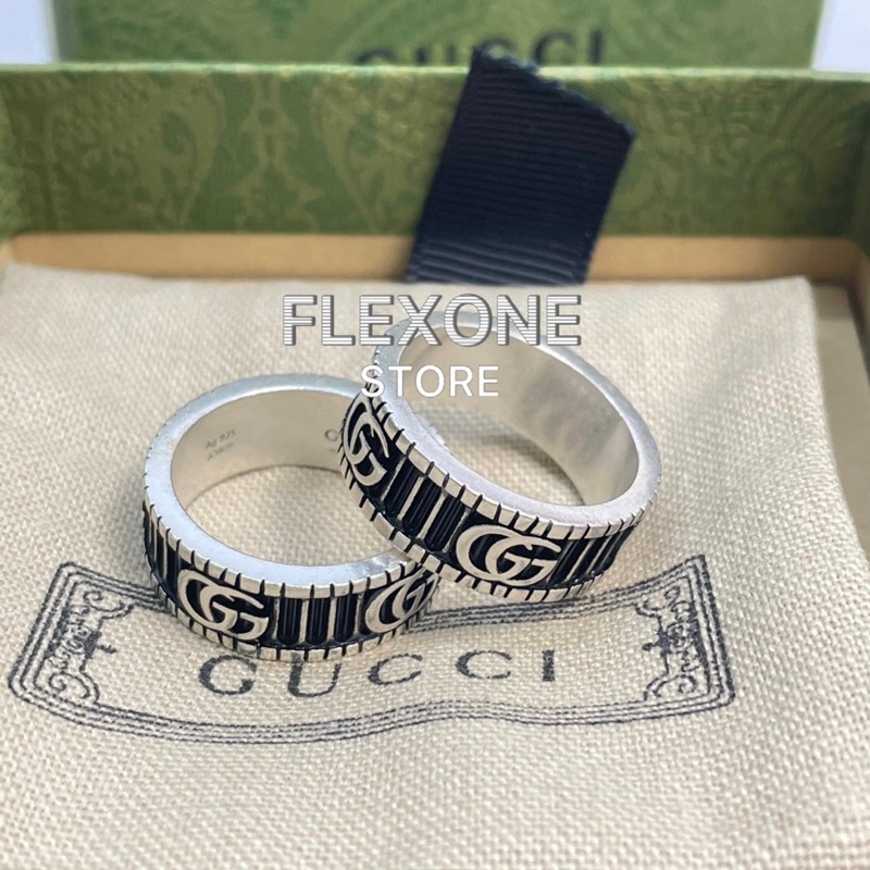 แหวน  Gucci Silver Double GG Ring เงินแท้