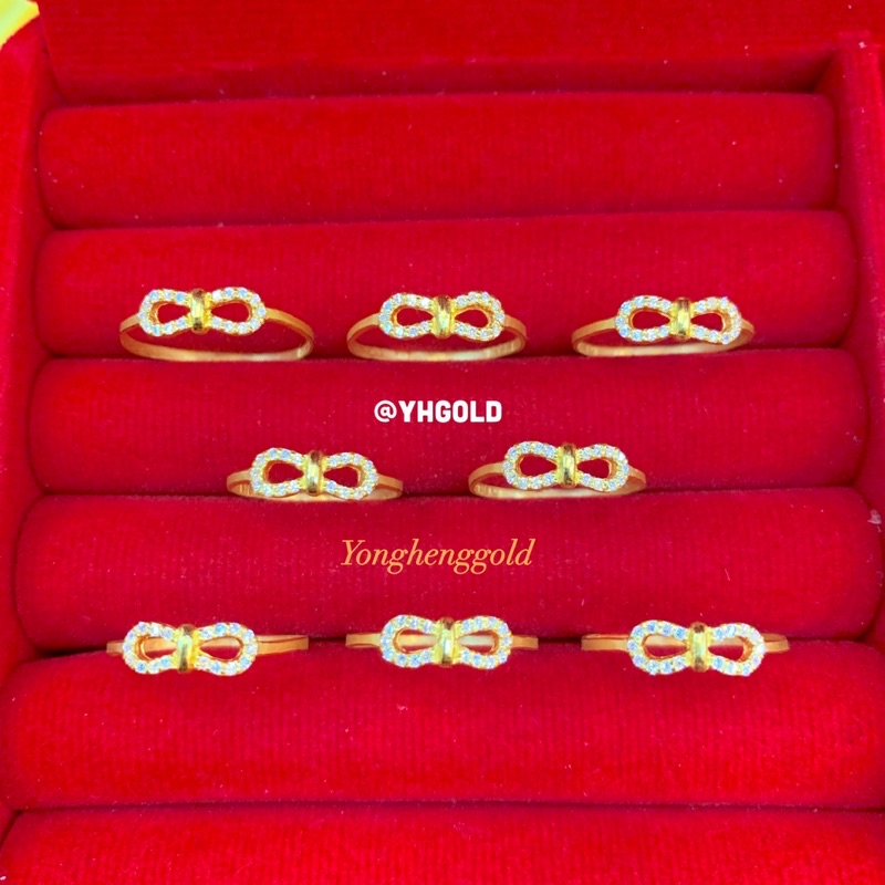 แหวนทอง1กรัม Yonghenggold  ♾ฝังเพชรสวิส ทองคำแท้96.5%