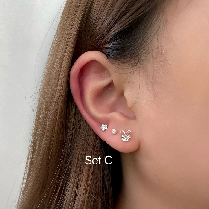 โค้ด 3F875 ลด 45.- sweetie set / silver925 เซ็ทต่างหูเงินแท้925 เซ็ทต่างหู 3 คู่