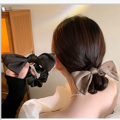 โดนัทโบว์ ขนาด 12cm. โดนัทรัดผมแบบใหม่ สวยเรียบหรู สีคลาสสิก สไตส์เกาหลี ยางรัดผม