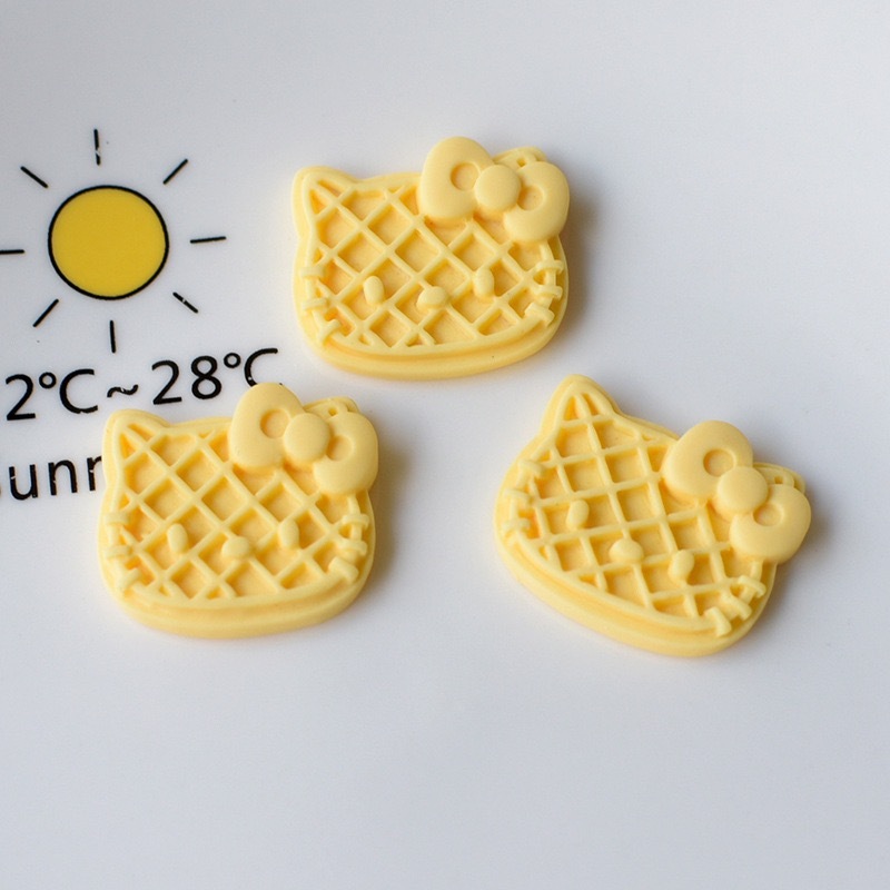 โมเดลเรซิ่น รูปการ์ตูนแมว Hello Kitty 3D สามมิติ แฮนด์เมด DIY สําหรับตกแต่งบิสกิต แพ็กละ 10 ชิ้น