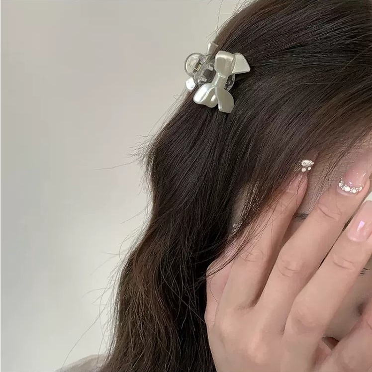 ใหม่ กิ๊บติดผม ประดับโบว์น่ารัก สีขาว แฟชั่นสําหรับผู้หญิง 3 ซม. 2023