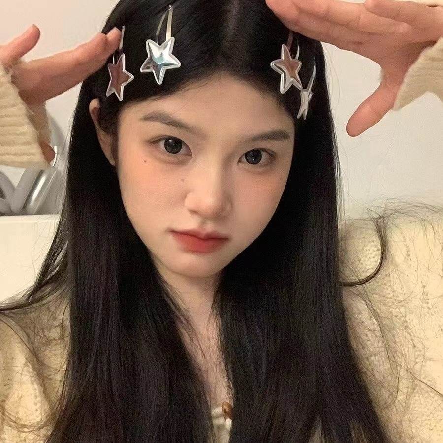 ใหม่ล่าสุด กิ๊บติดผม รูปดาว Y2k เรียบง่าย เครื่องประดับ แฟชั่นสําหรับผู้หญิง 2 ชิ้น ต่อชุด