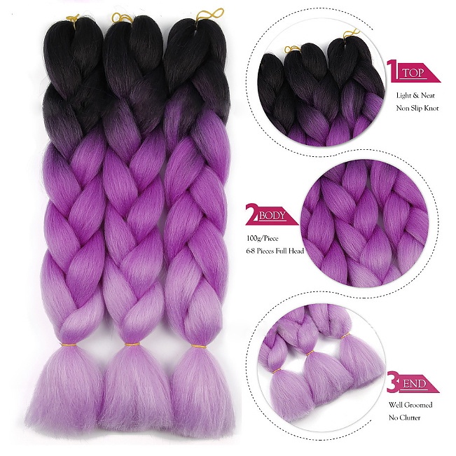 ไหมถักเปียนิ่มๆ แฮร์พีชถักเปียน่ารักๆ 2 และ 3 สีไฮไลท์แบบสวยมาก