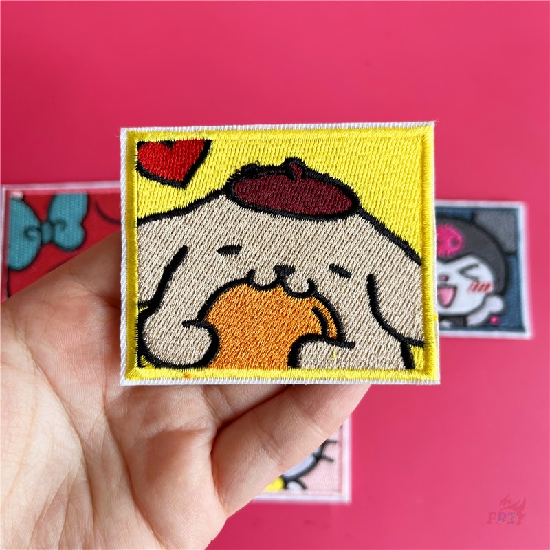 ☸ แผ่นแพทช์รีด ลายการ์ตูน Cinnamoroll Melody Kuromi Hello Kitty Pom Pom Purin ☸ แผ่นแพทช์รีดติดเสื้อ DIY (6.8 ซม. * 5.7 ซม.) 1 ชิ้น