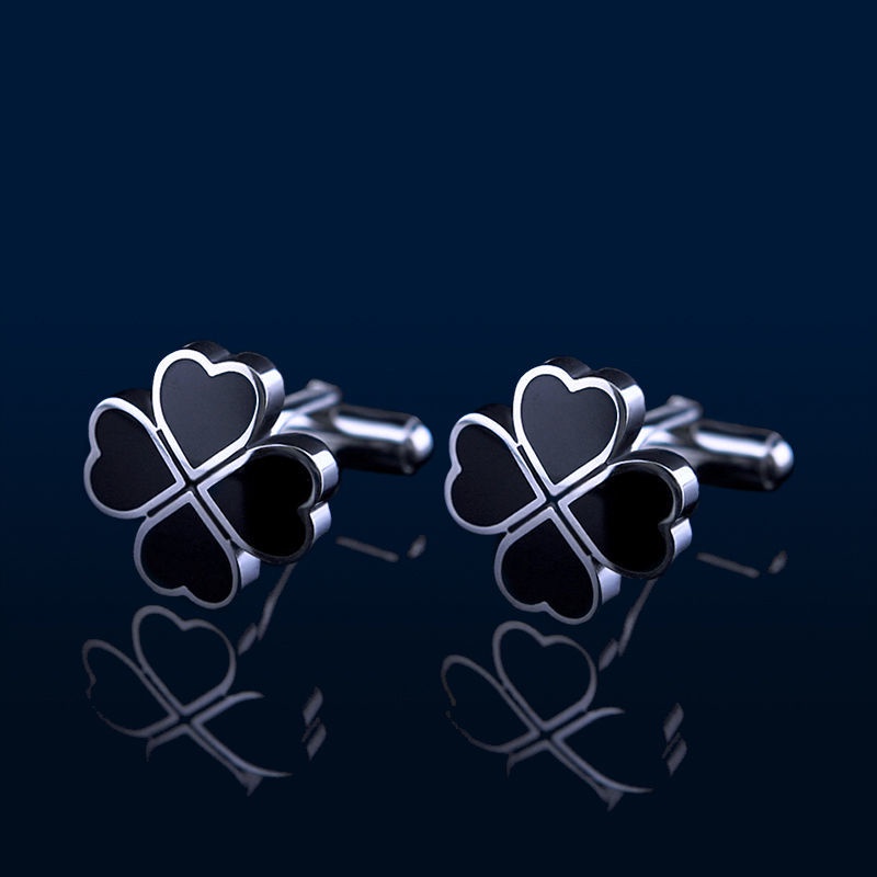 ♠△Lucky Clover Clover Cufflinks เสื้อ Cufflinks ชายเสื้อแขนเสื้อ Pins French Cuff Pins Custom Cufflinks