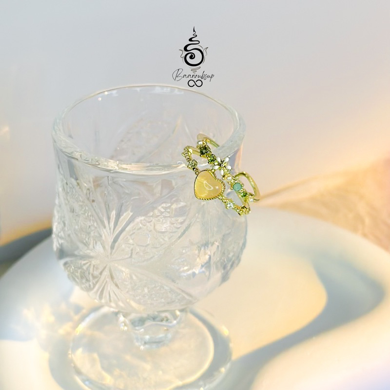 ✨ผ่านพิธี✨แหวน14k แหวนมูขอพรการเงิน แหวนหิน moonstone