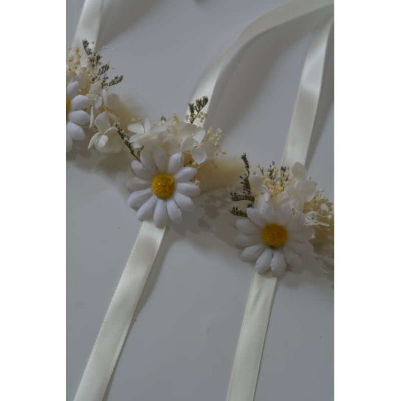 ✨พร้อมส่ง✨•ข้อมือเพื่อนเจ้าสาว•Daisylove สายริบบิ้นสีขาวโทนละมุน