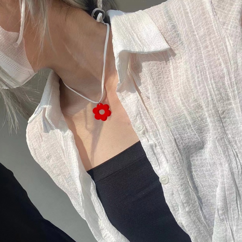 ✿ สร้อยคอ จี้ดอกไม้ วัสดุอะคริลิค เครื่องประดับ สําหรับผู้หญิง