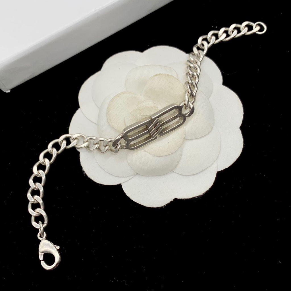 【 B-home-alenciaga 】สร้อยข้อมือเหล็ก พิมพ์ลาย สําหรับผู้ชาย และผู้หญิง 10284