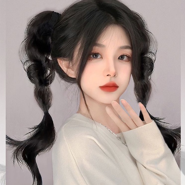 【2 ชิ้น】หางม้าถักเปีย แบบเกลียว พร้อมยางรัดผม แบบยืดหยุ่นสูง แฟชั่นสําหรับหางม้า