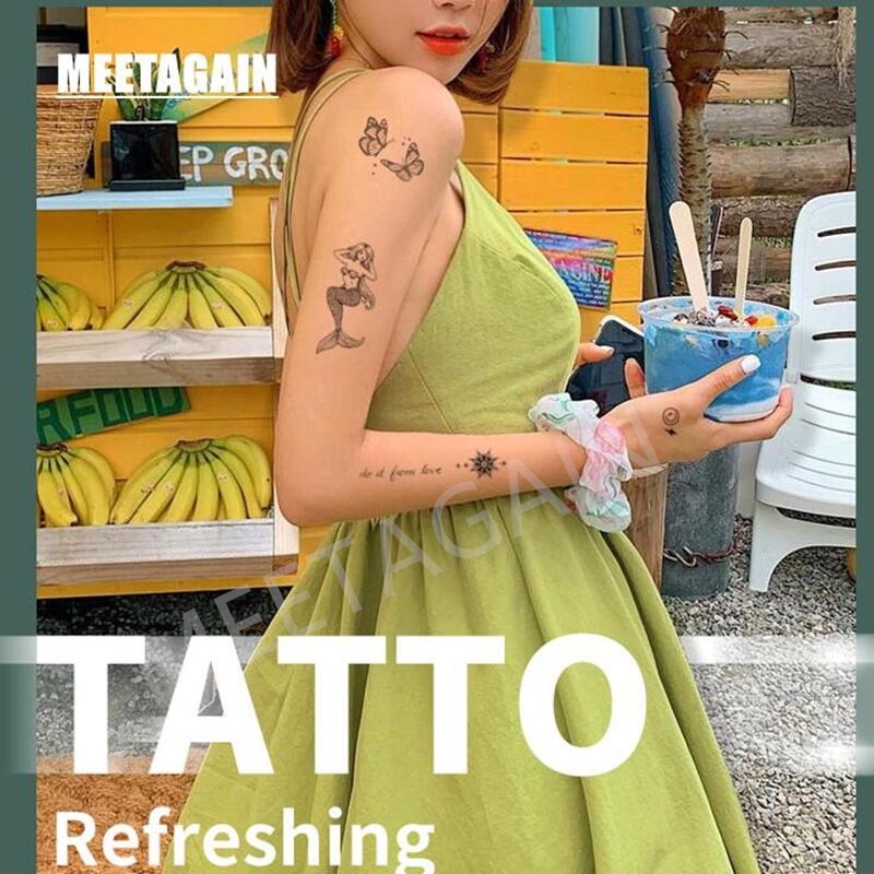【MEET Magic Tattoo】สติกเกอร์รอยสักชั่วคราว กันน้ํา 6 ซม. x 10 ซม. 15 วัน M-007