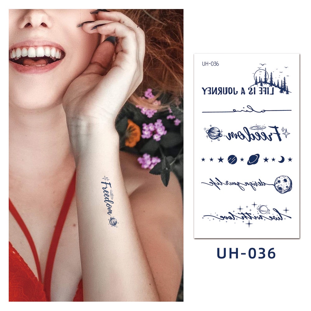 【Magic Tattoo】ใหม่ สติกเกอร์รอยสักชั่วคราว ลายตัวอักษร ตัวเลข กึ่งถาวร ติดทนนาน 2 สัปดาห์