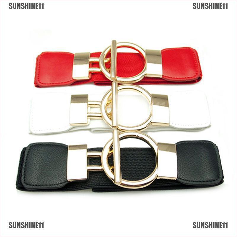 【SUNSHINE11】เข็มขัดยางยืด หัวเข็มขัดกว้าง สําหรับผู้หญิง